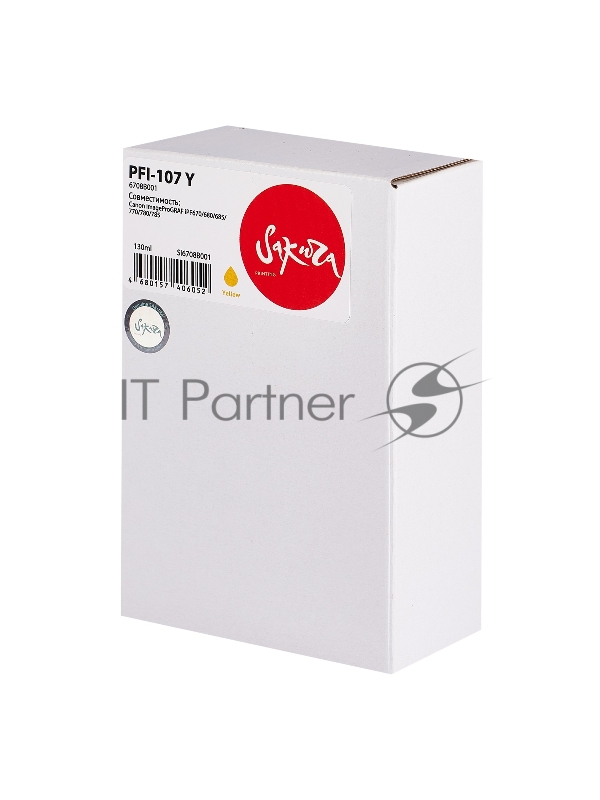 Струйный картридж Sakura 6708B001 ( PFI-107 Y) для Canon, желтый, 130 мл.