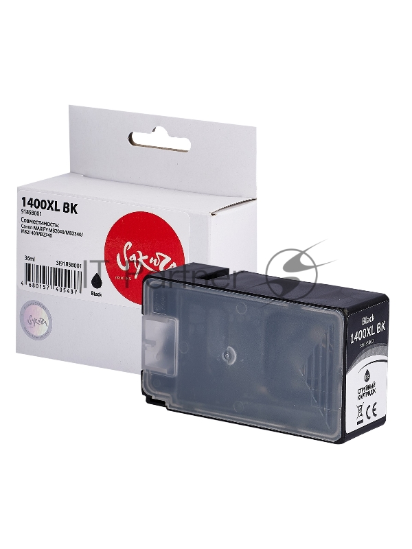 Струйный картридж Sakura 9185B001 (1400XL BK) для Canon, черный, 36 мл., 1200 к.