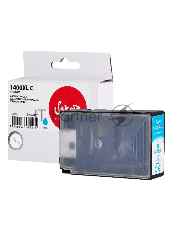 Струйный картридж Sakura 9202B001 (1400XL C) для Canon, голубой, 12 мл., 1200 к.