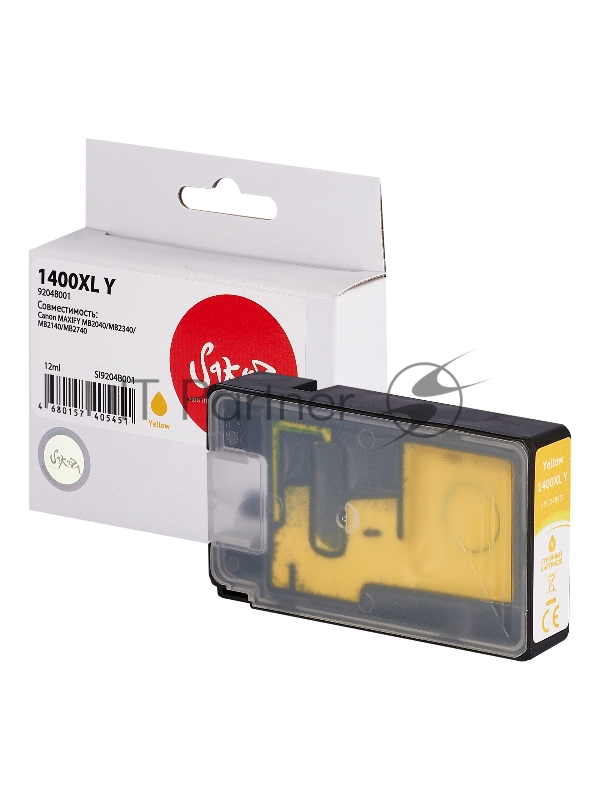 Струйный картридж Sakura 9204B001 (1400XL Y) для Canon, желтый, 12 мл., 1000 к.