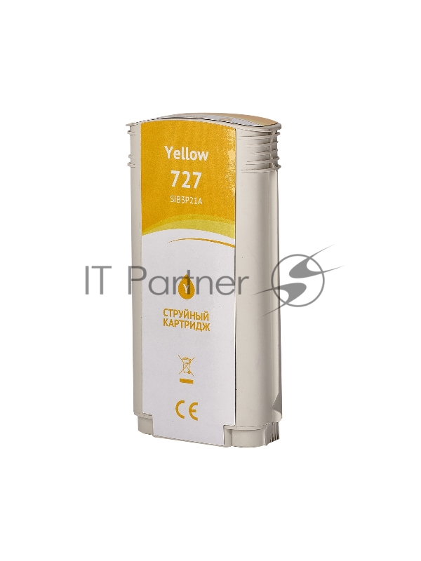 Струйный картридж Sakura B3P21A (№727 Yellow) для HP, желтый, 130 мл.