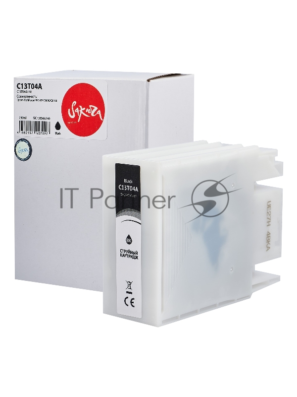 Струйный картридж Sakura C13T04A140 (C13T04A BK) для Epson, черный, 230 мл., 11500 к.