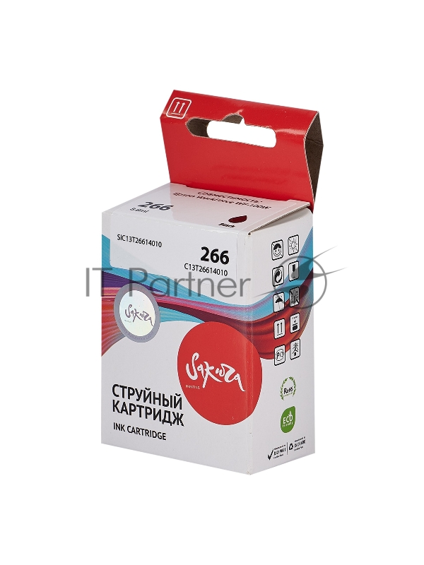 Струйный картридж Sakura C13T26614010 (266 Black) для Epson, черный, 8,8 мл., 250 к.