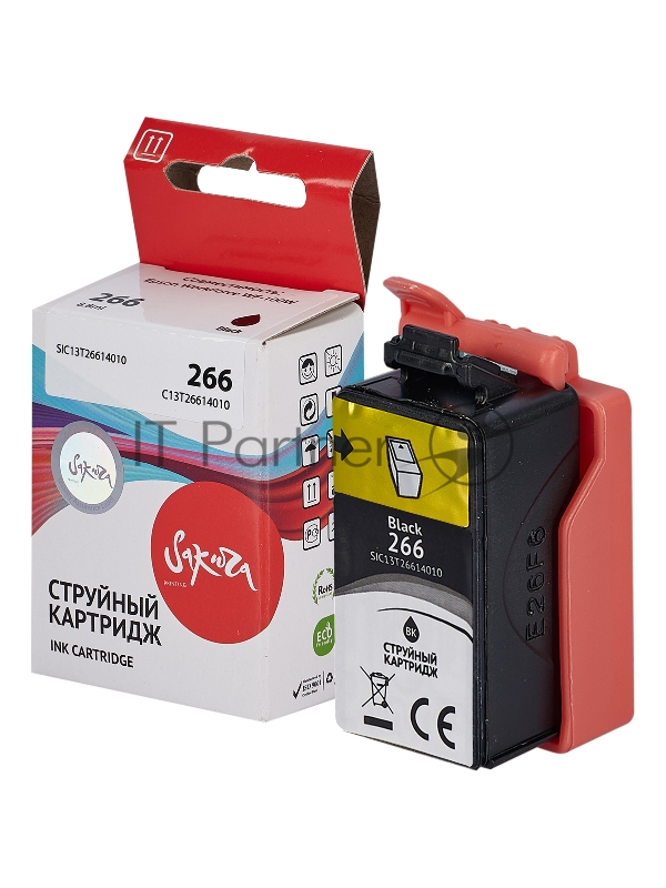 Струйный картридж Sakura C13T26614010 (266 Black) для Epson, черный, 8,8 мл., 250 к.