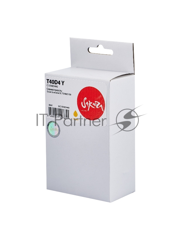 Струйный картридж Sakura C13T40D440 (T40D4 Y) для Epson, желтый, 56 мл.