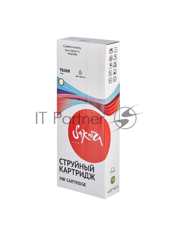 Струйный картридж Sakura C13T636900 (T6369 Light Light Black) для Epson, светло-черный, 700 мл.