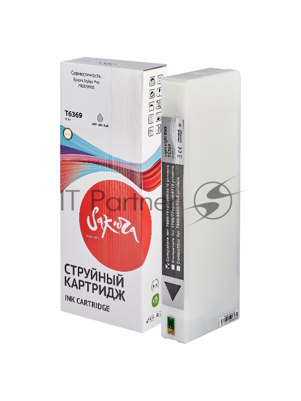 Струйный картридж Sakura C13T636900 (T6369 Light Light Black) для Epson, светло-черный, 700 мл.