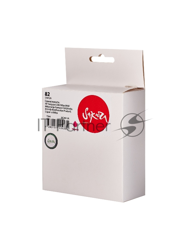 Струйный картридж Sakura C4912A (№82 Magenta) для HP, пурпурный, 72 мл.