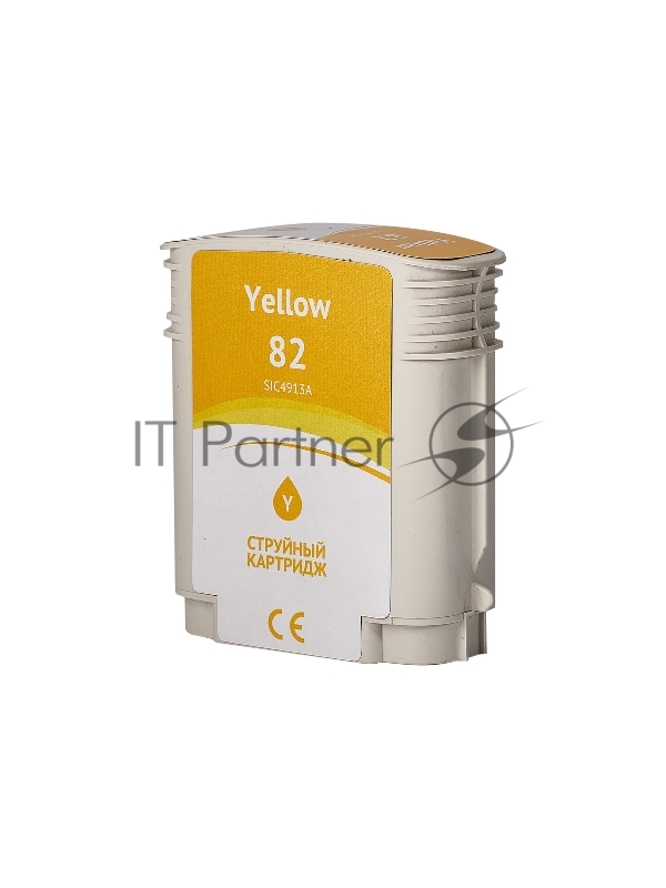 Струйный картридж Sakura C4913A (№82 Yellow) для HP, желтый, 72 мл.