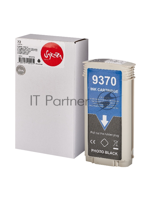 Струйный картридж Sakura C9370A (№72 Photo Black) для HP, фото-черный, 130 мл.