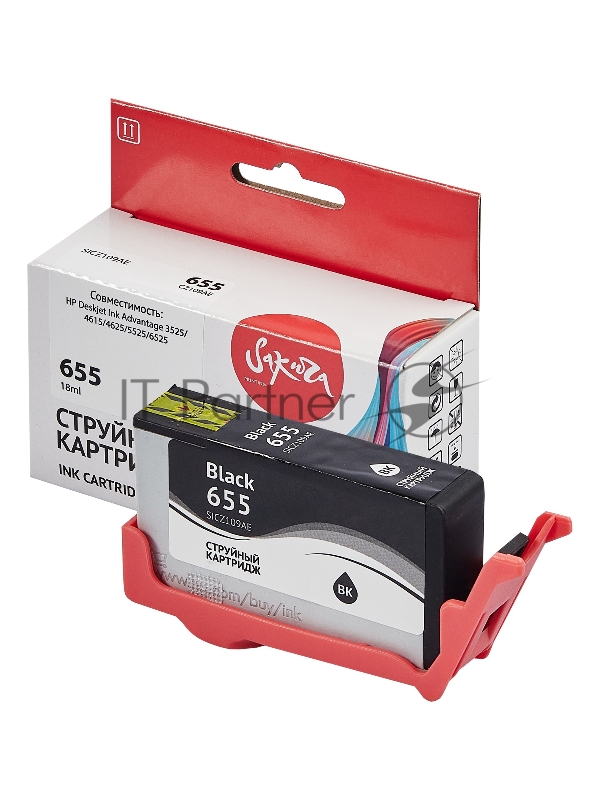 Струйный картридж Sakura CZ109AE (№655 Black) для HP, черный, 11 мл., 600 к.