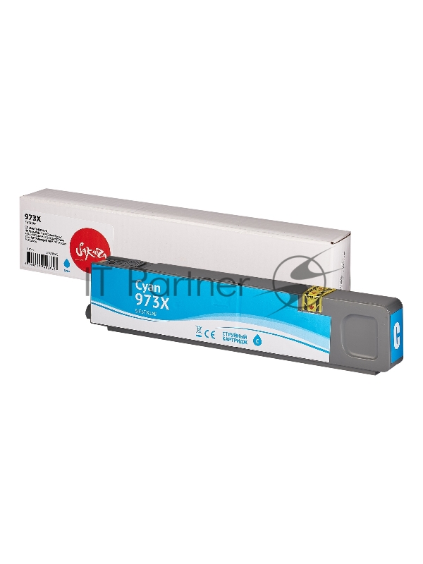 Струйный картридж Sakura F6T81AE (№973X Cyan) для HP, голубой, 110 мл., 7000 к.