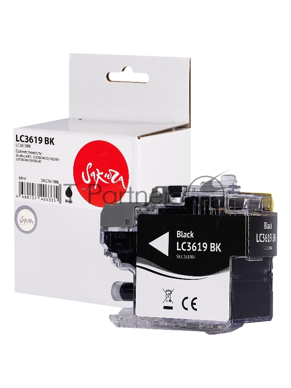 Струйный картридж Sakura LC3619Bk для Brother, черный, 68 мл., 3000 к.