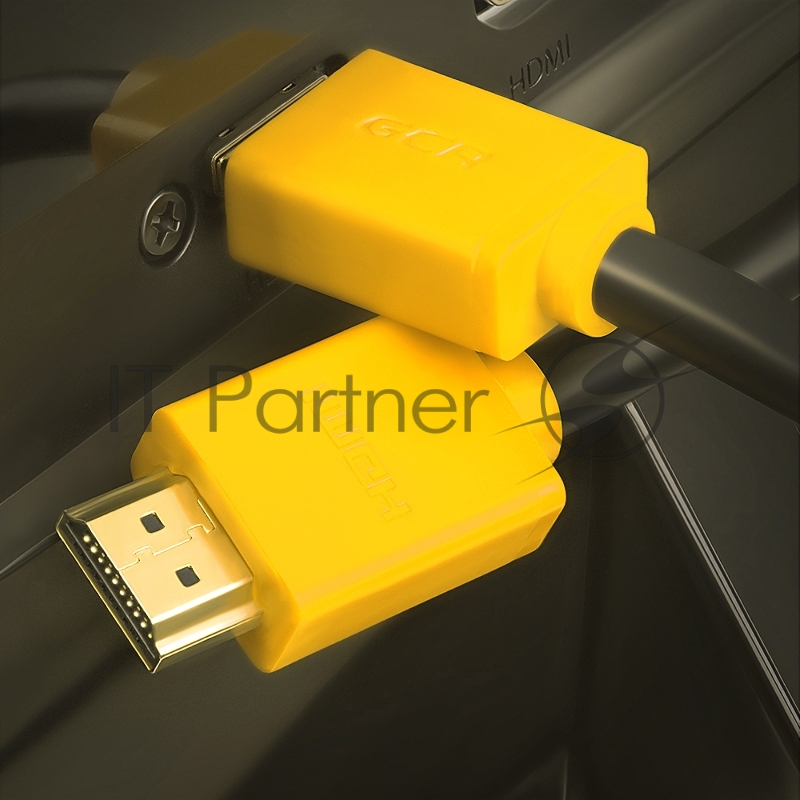 Кабель GCR 3.0m HDMI версия 1.4, черный, желтые коннекторы, OD7.3mm, 30/30 AWG, позолоченные контакты, Ethernet 10.2 Гбит/с, 3D, 4K GCR-HM440-3.0m, экран