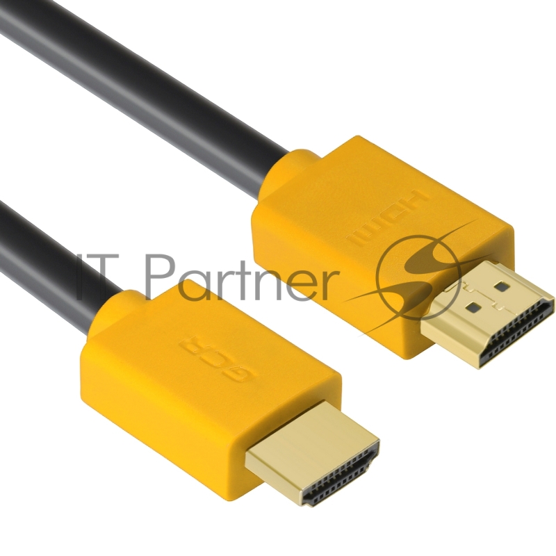 Кабель GCR 3.0m HDMI версия 1.4, черный, желтые коннекторы, OD7.3mm, 30/30 AWG, позолоченные контакты, Ethernet 10.2 Гбит/с, 3D, 4K GCR-HM440-3.0m, экран