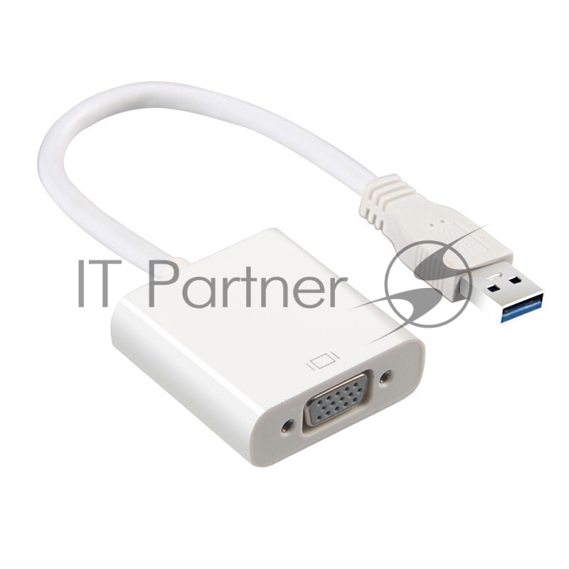 Переходник Greenconnect Конвертер-переходник USB 3.0 AM > VGA 15F Greenconnect Russia серия Greenline, белый (GL-U32VGA2)