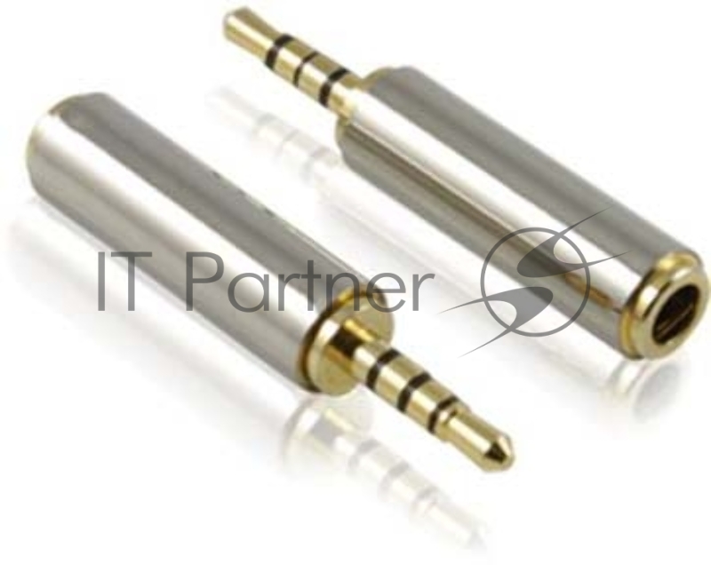 Переходник аудио jack 2,5 mm/jack 3,5 mm, AM/AF Greenconnect, серебряный