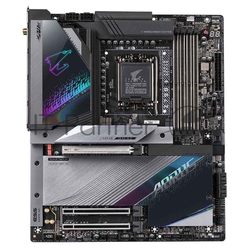 Материнская плата Gigabyte Z790 AORUS MASTER, Socket 1700, Intel®Z790, 4xDDR5-4800, 3xPCI-Ex16, 4xSATA3(RAID 0/1/5/10), 5xM.2, 8Ch Audio, 1x10GbLan, WiFi, (0+4)xUSB2.0, (11+4)xUSB3.2, (3+1)xUSB3.2 Type-C™, ATX, RTL {}