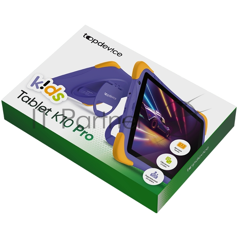 Планшет Topdevice Kids Tablet K10 Pro, 10.1 (1280x800) IPS display, Android 11 + HMS apps, up to 1.6GHz 8-core Spreadtrum SC9863a, 3/32GB, LTE, Single SIM card, call function, BT 4.2, WiFi, USB-C, microSD card slot, 0.3MP front cam + 2.0MP rear cam,
