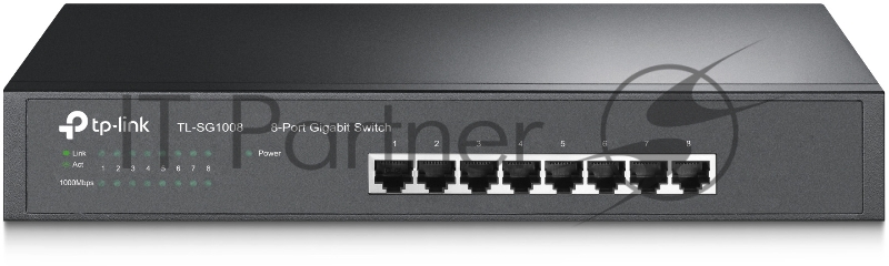 Сетевое оборудование TP-LINK SMB TL-SG1008 Коммутатор 8-port Gigabit Switch, 1U rack-mountable steel case