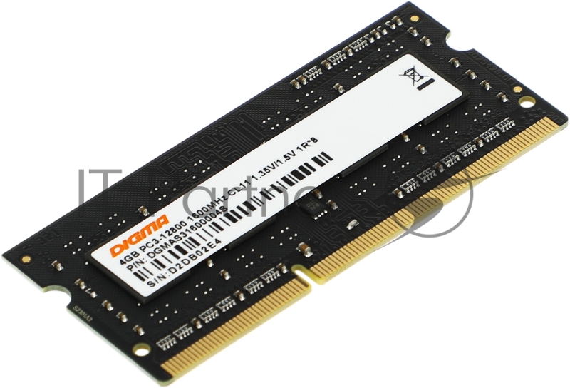 Память DDR3L 4Gb 1600MHz Digma DGMAS31600004S RTL PC3-12800 CL11 SO-DIMM 204-pin 1.35В single rank