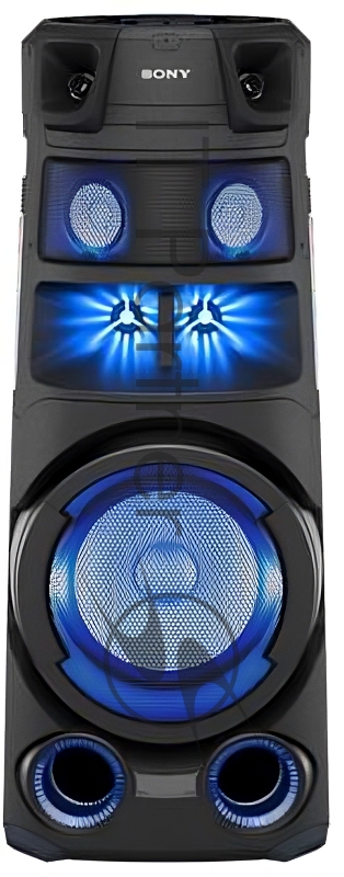 Sony MHC-V83D Музыкальный центр DVD & HDMI, Обновленный Мощный ВЧ Динамик x4 (High Efficiency Tweeter x4), Обновленный Мощный СЧ Динамик x2 (High Efficiency Midrange x2), Всенаправленное Звучание для вечеринки - Omnidirectional Party Sound, JET BAS