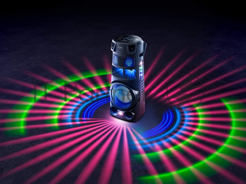 Sony MHC-V83D Музыкальный центр DVD & HDMI, Обновленный Мощный ВЧ Динамик x4 (High Efficiency Tweeter x4), Обновленный Мощный СЧ Динамик x2 (High Efficiency Midrange x2), Всенаправленное Звучание для вечеринки - Omnidirectional Party Sound, JET BAS