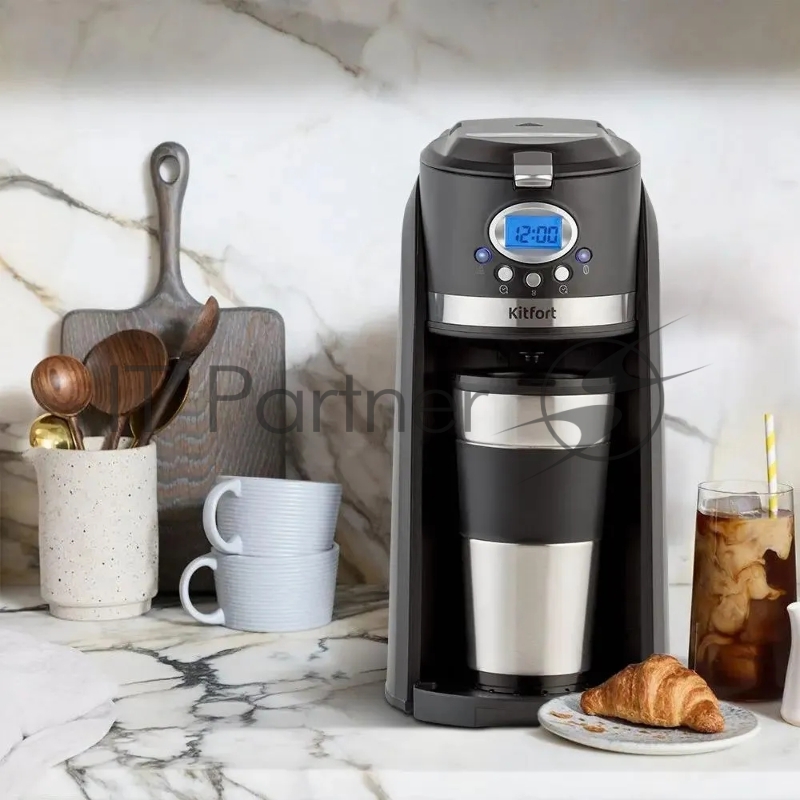 Кофеварка капельная Kitfort КТ-797 800Вт черный/нержавеющая сталь