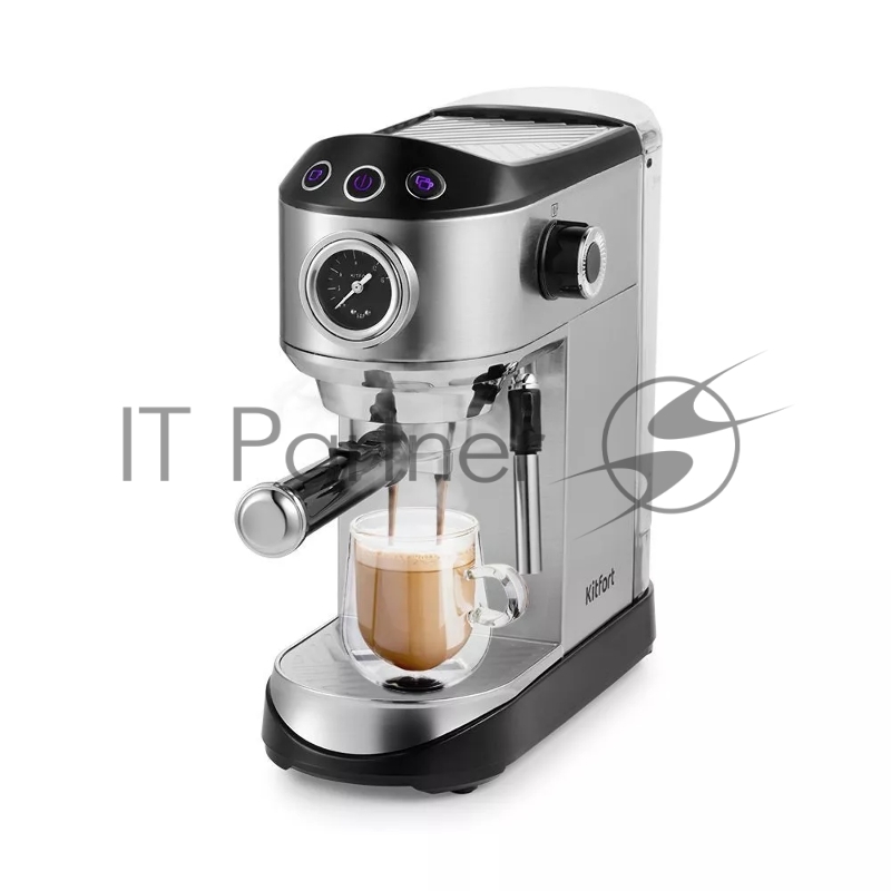 Кофеварка рожковая Kitfort КТ-7106 1450Вт нержавеющая сталь/синий