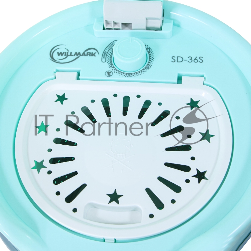 Центрифуга WILLMARK SD-36S (загрузка белья 3.5кг, 1350 об./мин.,барабан из нерж.стали) (Бирюзовый)