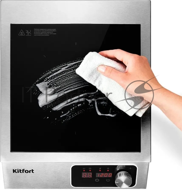 Плита Индукционная Kitfort КТ-143 серебристый/черный стеклокерамика (настольная)