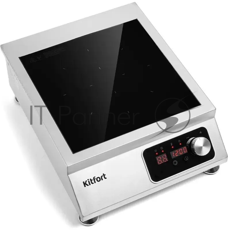 Плита Индукционная Kitfort КТ-143 серебристый/черный стеклокерамика (настольная)