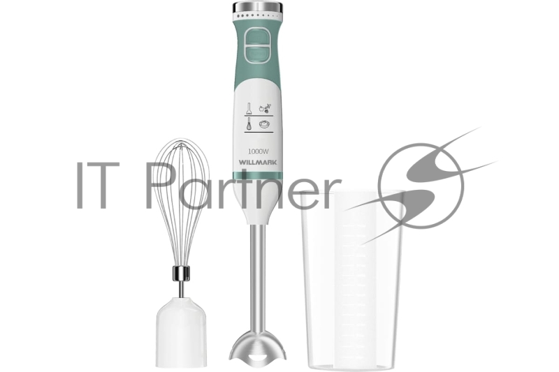 Блендер погружной WILLMARK WHB-1153WS (1000 Вт, турбо режим, левзия из нерж.стали)