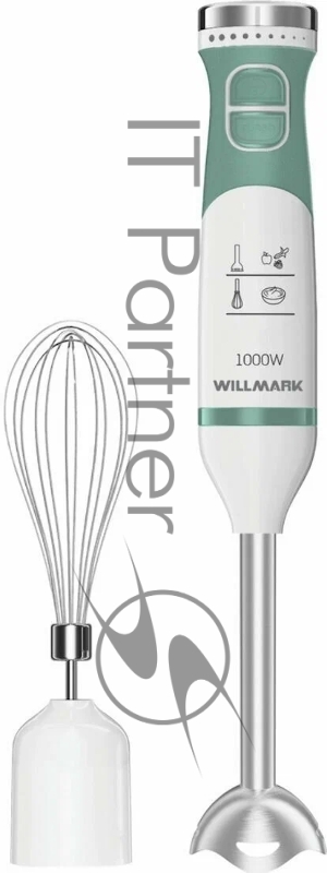 Блендер погружной WILLMARK WHB-1153WS (1000 Вт, турбо режим, левзия из нерж.стали)