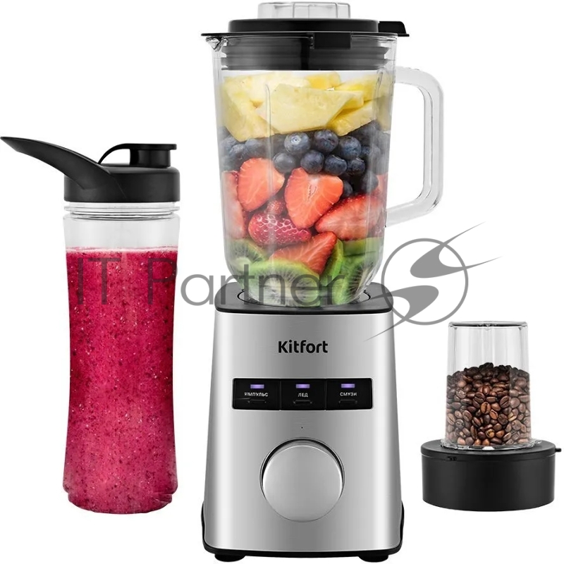 Блендер стационарный Kitfort КТ-3075 800Вт нержавеющая сталь/черный