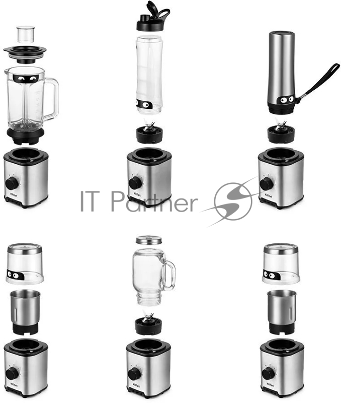 Блендер стационарный Kitfort КТ-3078 350Вт нержавеющая сталь/черный