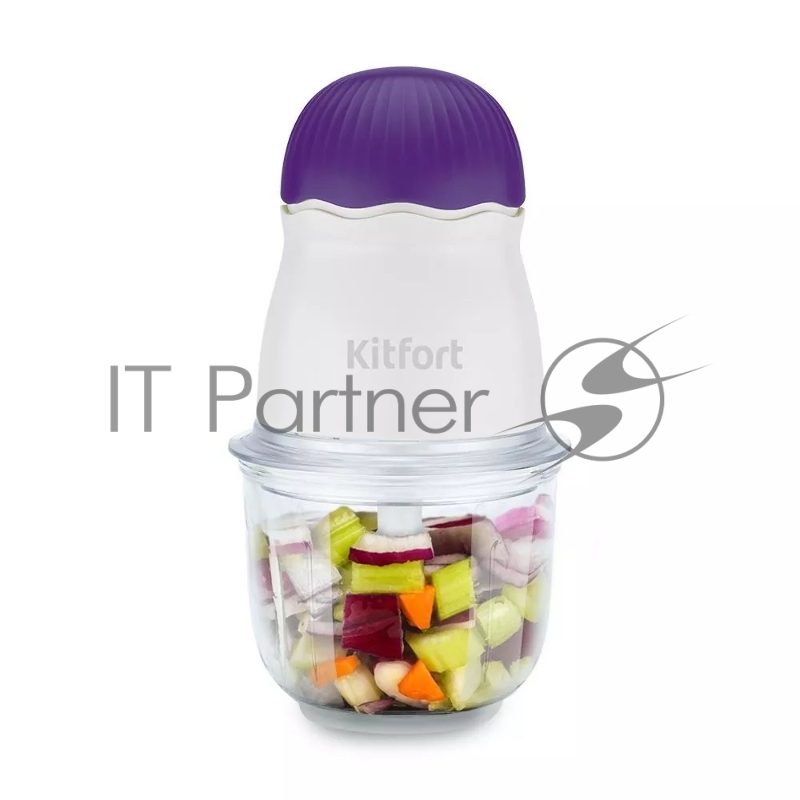 Измельчитель электрический Kitfort КТ-3064-1 0.3л. 150Вт фиолетовый/белый
