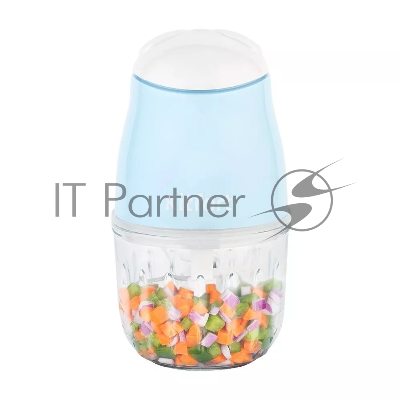 Измельчитель электрический Kitfort КТ-3092 0.3л. 200Вт голубой/белый