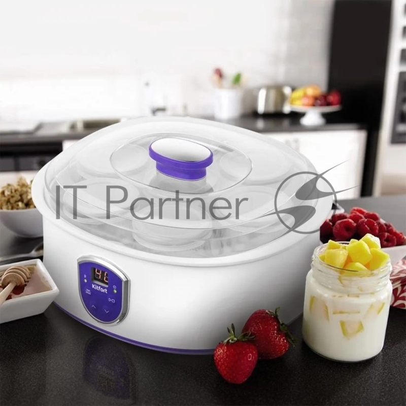Йогуртница Kitfort КТ-2088-1 20Вт белый/фиолетовый