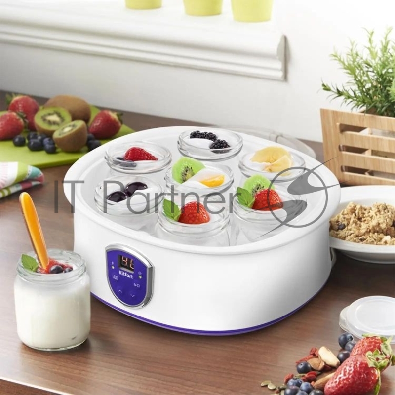 Йогуртница Kitfort КТ-2088-1 20Вт белый/фиолетовый