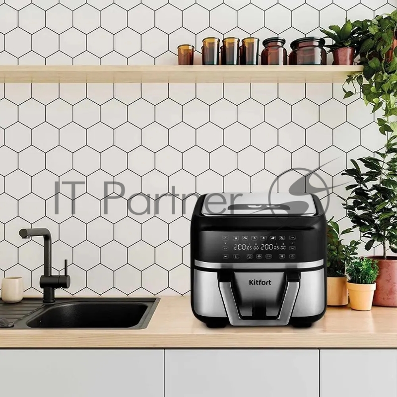 Аэрогриль Kitfort КТ-2247 2850Вт черный/серебристый