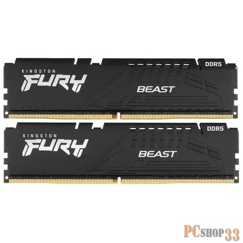 Оперативная память 16GB Kingston DDR5 6000 DIMM FURY Beast Black EXPO Gaming Memory KF560C36BBEK2-16 Non-ECC, CL36 , 1.35V, (Kit of 2) 1RX16 36-38-38 288-pin 16Gbit, RTL