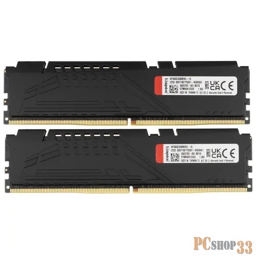 Оперативная память 16GB Kingston DDR5 6000 DIMM FURY Beast Black EXPO Gaming Memory KF560C36BBEK2-16 Non-ECC, CL36 , 1.35V, (Kit of 2) 1RX16 36-38-38 288-pin 16Gbit, RTL