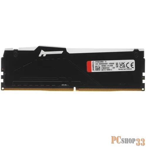 Оперативная память 16GB Kingston DDR5 5600 DIMM FURY Beast RGB XMP Gaming Memory KF556C40BBA-16 Non-ECC, CL40, 1.25V, 1RX8 40-40-40 288-pin 16Gbit, RTL