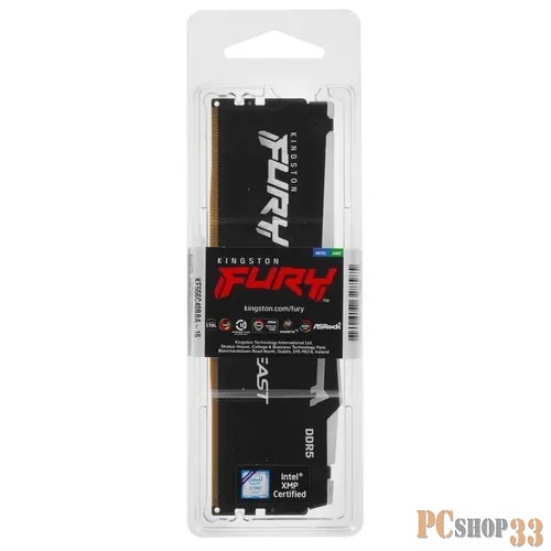 Оперативная память 16GB Kingston DDR5 5600 DIMM FURY Beast RGB XMP Gaming Memory KF556C40BBA-16 Non-ECC, CL40, 1.25V, 1RX8 40-40-40 288-pin 16Gbit, RTL