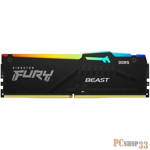 Оперативная память 16GB Kingston DDR5 5200 DIMM FURY Beast Black XMP Gaming Memory KF552C40BBA-16 Non-ECC, CL40, 1.25V, 1RX8 40-40-40 288-pin 16Gbit, RTL