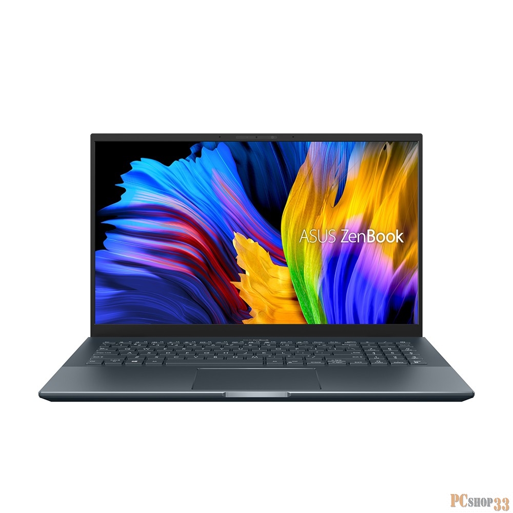 Ноутбук ASUS Zenbook Pro 15 UM535QA-KS241 AMD Ryzen 7 5800H/16Gb/1Tb SSD SSD Nvme/15.6 FHD GLARE TOUCH IPS 400 nit 1920x1080/WiFi5/BT/No OS/1.8Kg/PINE GREY(GLASS)/SLEEVE