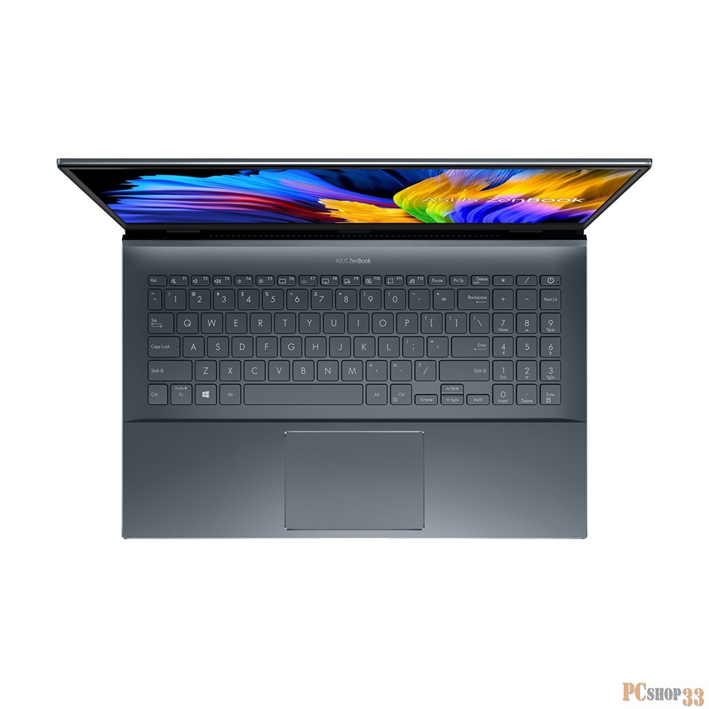 Ноутбук ASUS Zenbook Pro 15 UM535QA-KS241 AMD Ryzen 7 5800H/16Gb/1Tb SSD SSD Nvme/15.6 FHD GLARE TOUCH IPS 400 nit 1920x1080/WiFi5/BT/No OS/1.8Kg/PINE GREY(GLASS)/SLEEVE