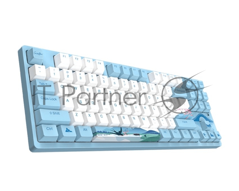 Клавиатура механическая проводная Dareu A87L Swallow (голубой, серия ласточка), 87 клавиш, подключение USB - TypeC, раскладка ENG/RUS