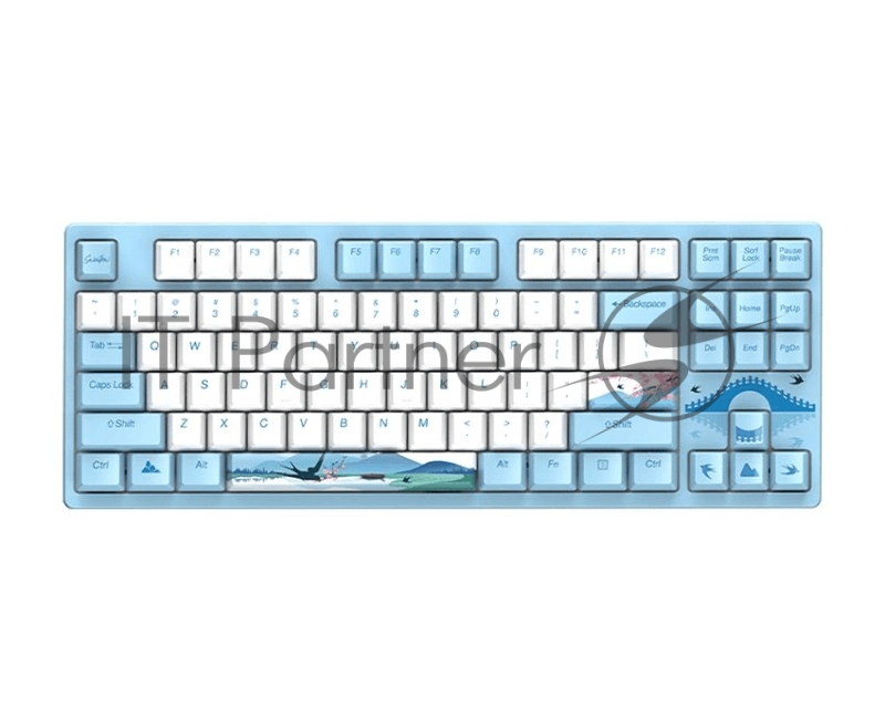 Клавиатура механическая проводная Dareu A87L Swallow (голубой, серия ласточка), 87 клавиш, подключение USB - TypeC, раскладка ENG/RUS